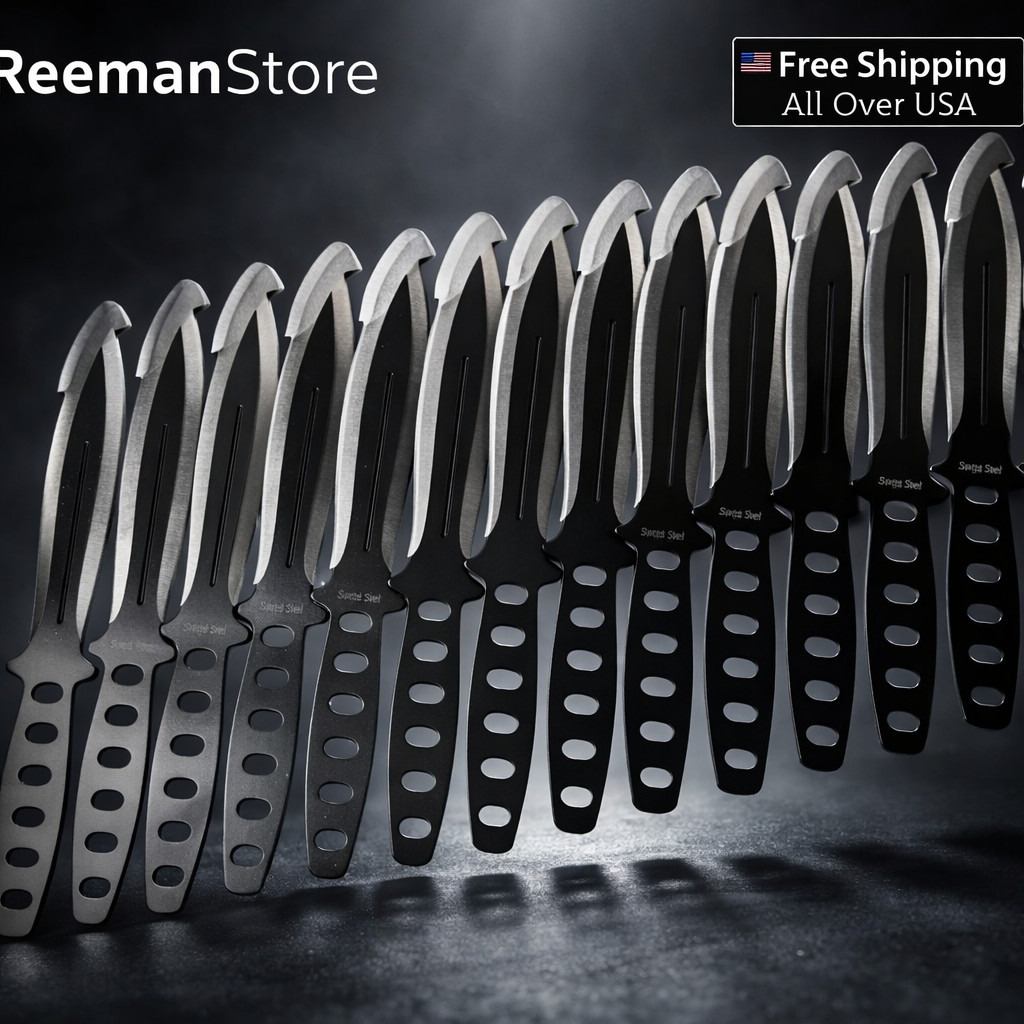 Throwing Knife Tactical Ninja Fixed Blade Ninjutsu Kunai Combat Set 12 pcs 6"