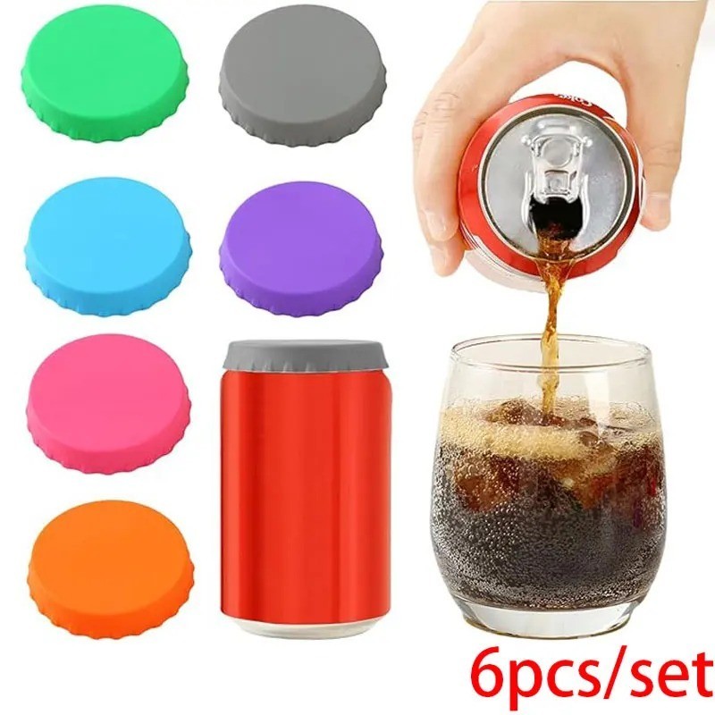 6X Silicone Soda Can Cover Top Lid Beer Beverage Juice Can Cover Drink Protector
