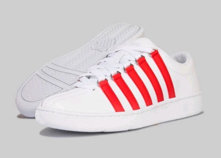 K-Swiss Mens Classic Lx 03343 11 White/red  Men's Tennis Shoe's