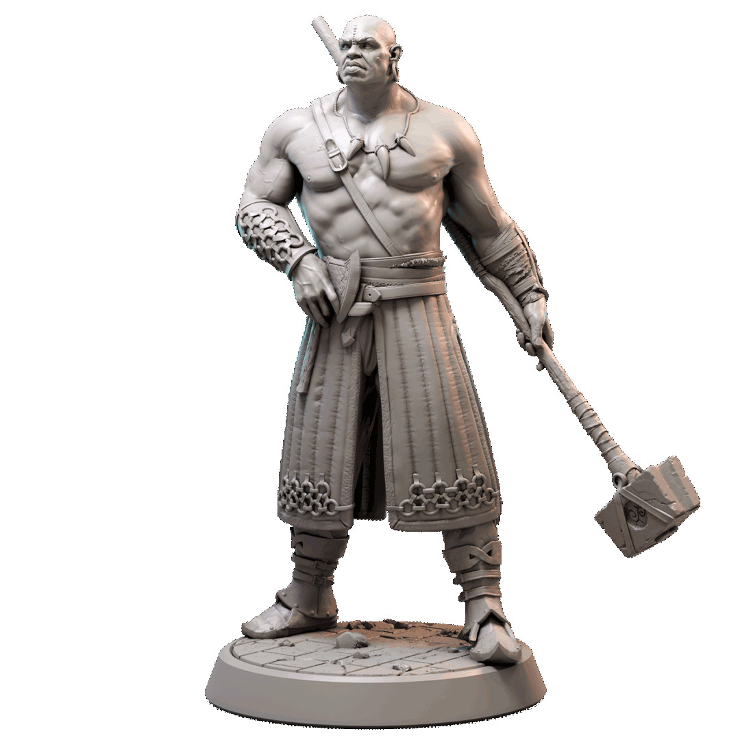 D&D Ajax Strongman Fighter Mini 28mm and 32mm Scale Mini TTRPG