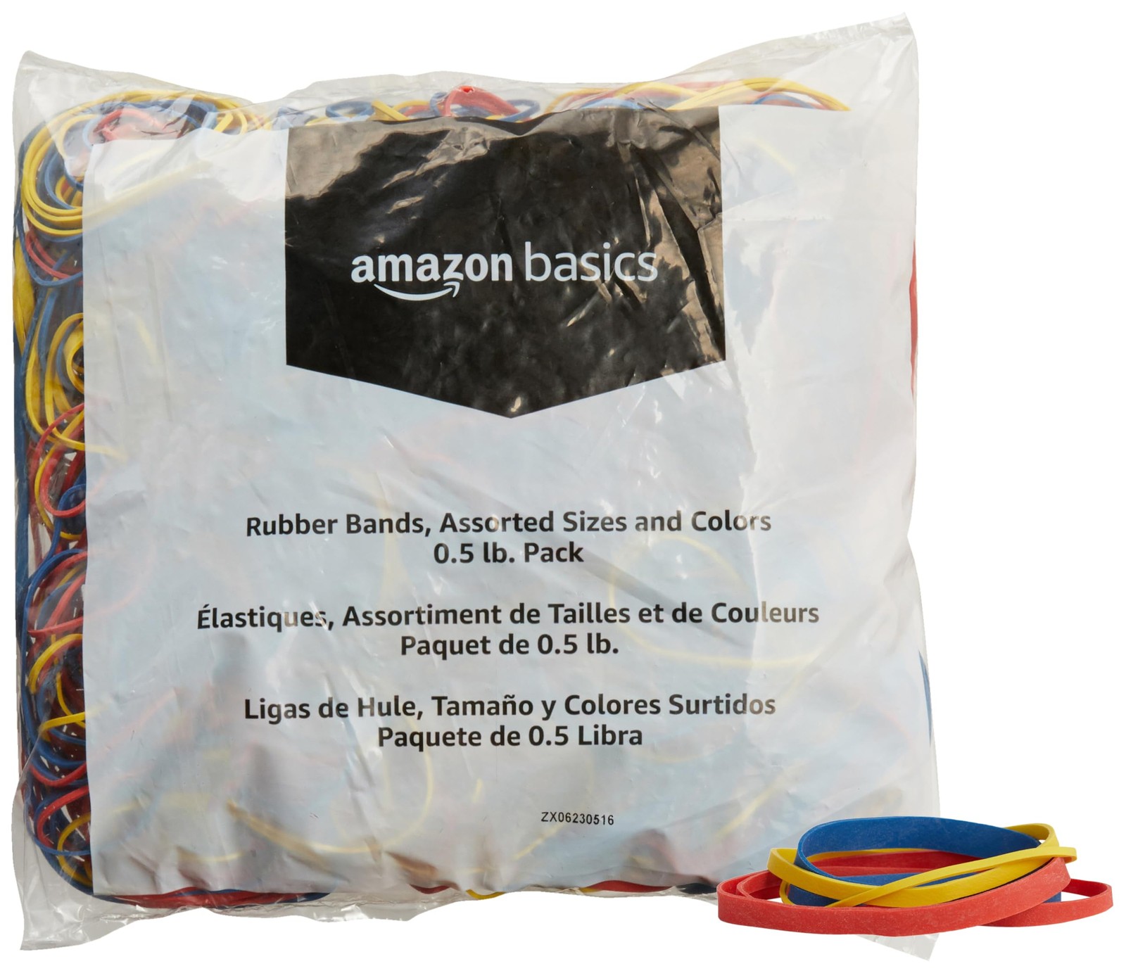 Amazon Basics Assorted Size and Color Rubber Bands, Assorted,