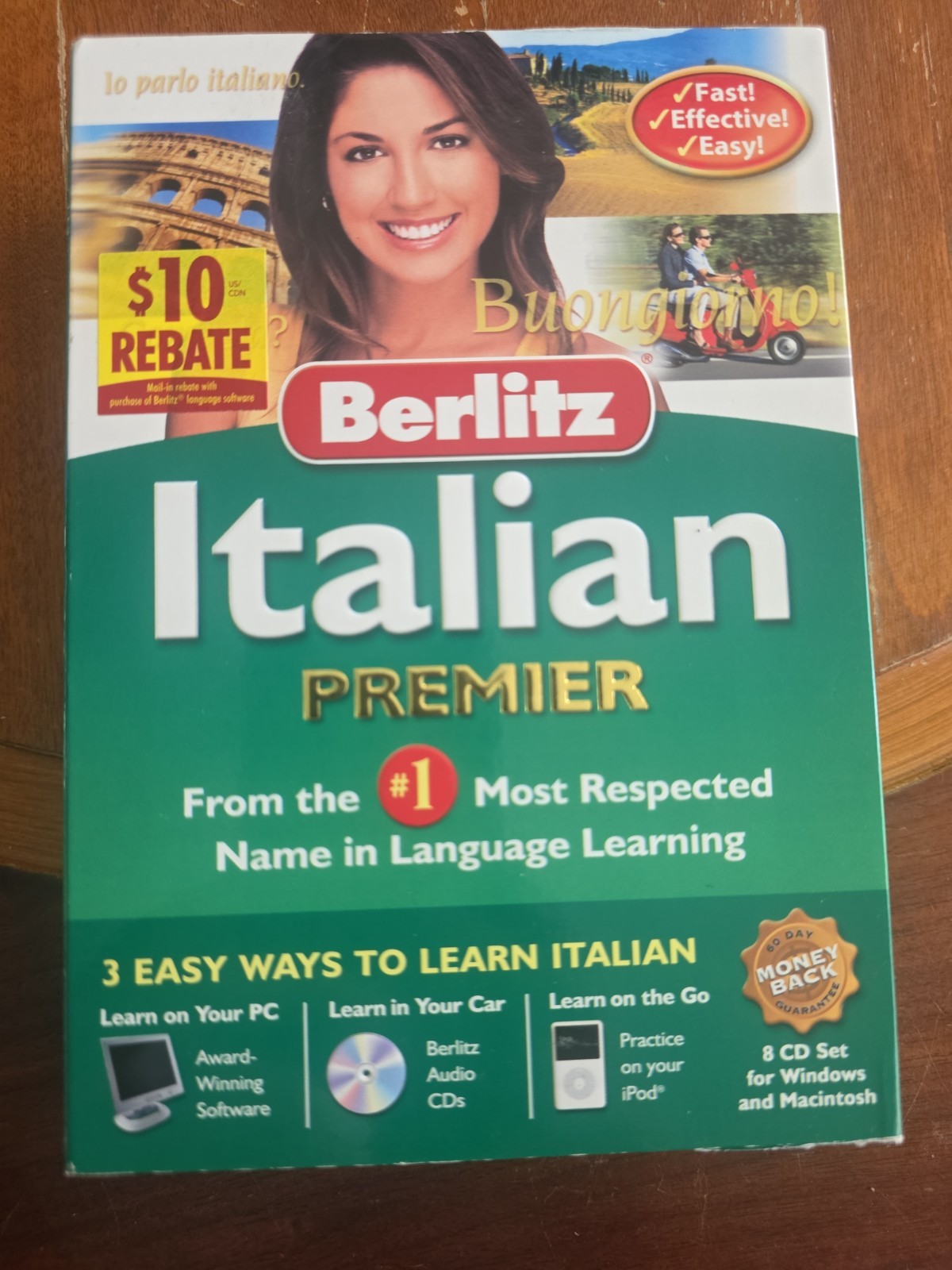 OPEN BOX BERLITZ Italian Premier 8-CD Set Language Course Software w/User Manual