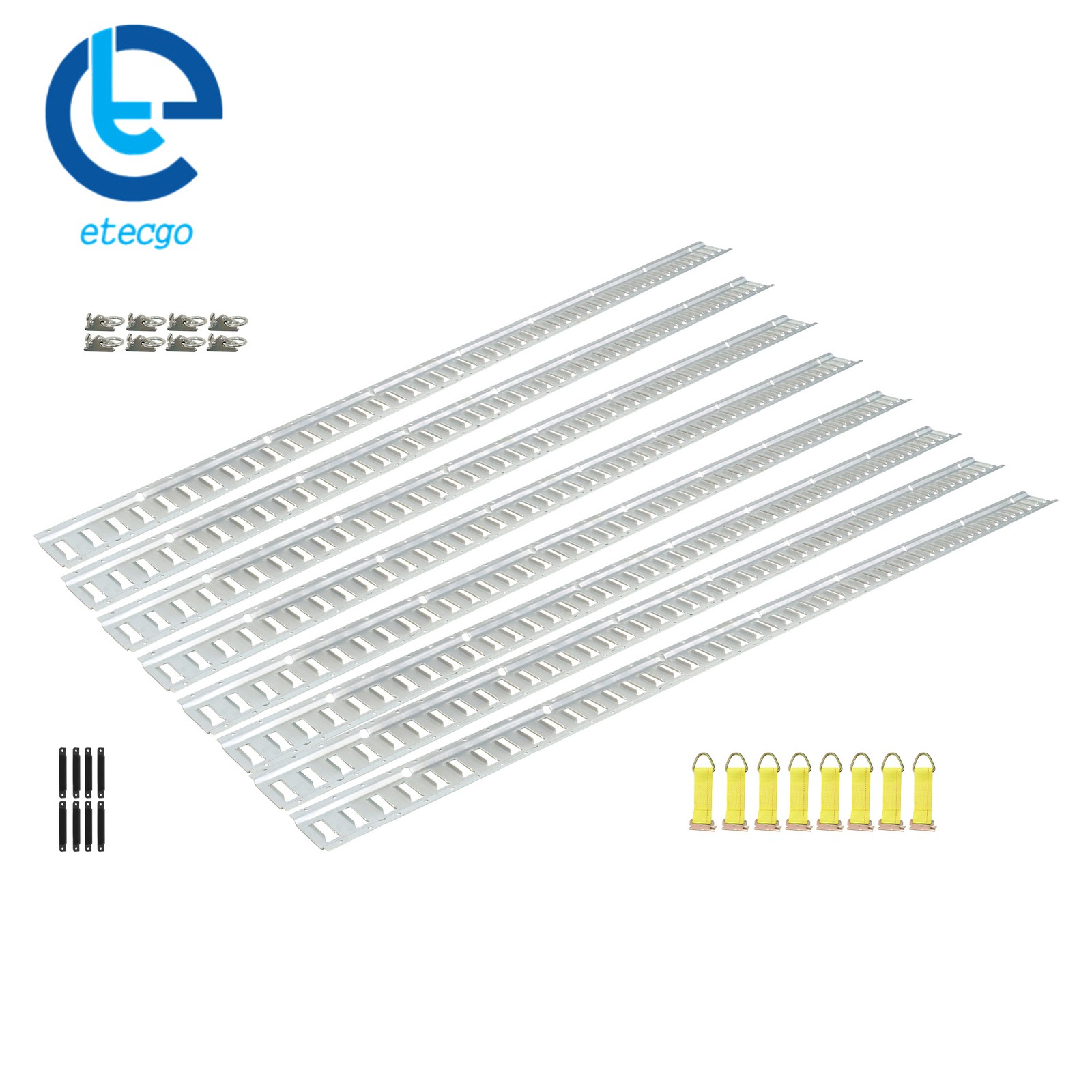 Silver 32 Pack 8 Foot E Track Rails Zinc Plated Steel For Cargo Trailer Tie Down