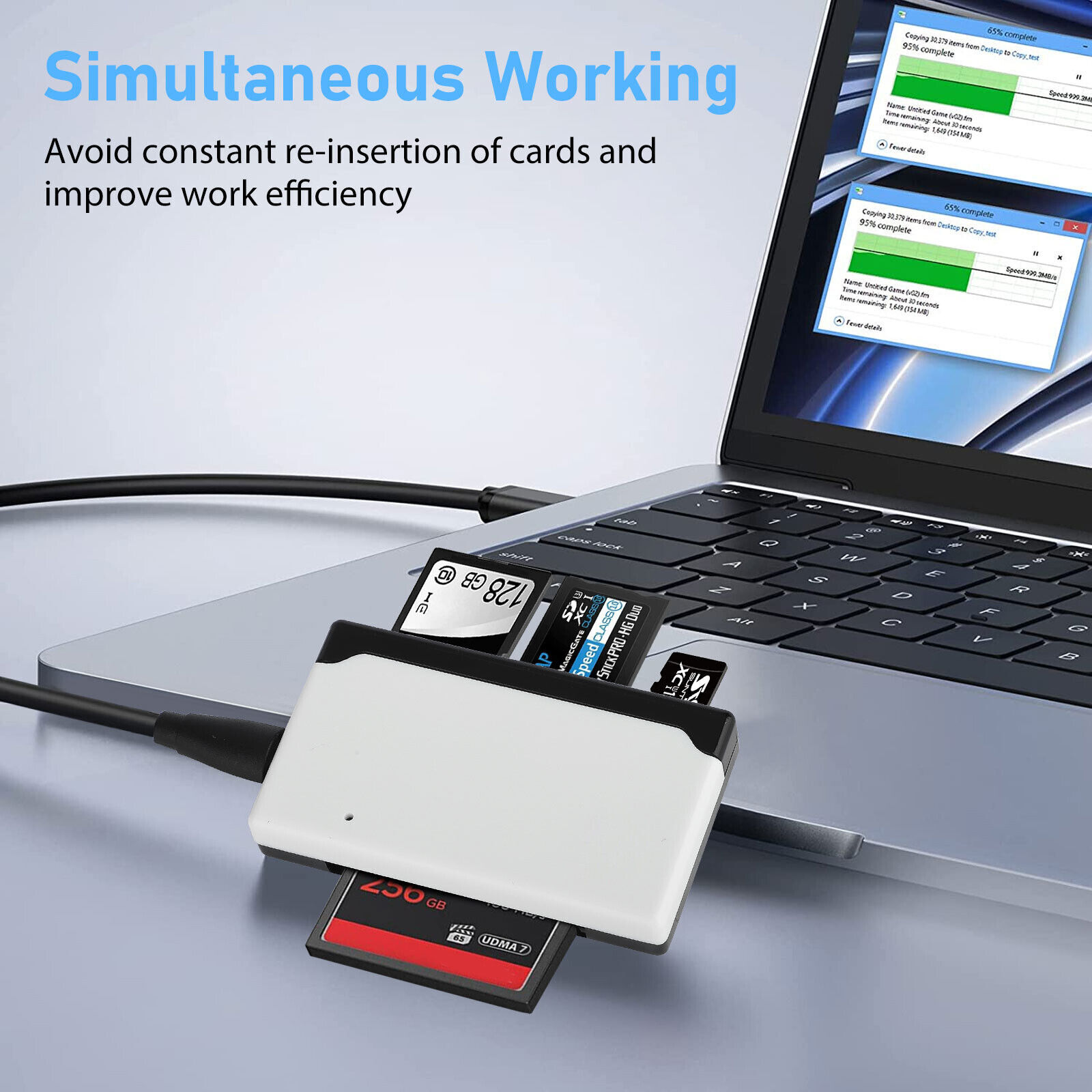 6IN1 Card Reader USB 3.0 Micro SD TF CF Smart Memory Adapter for Windows Mac OS