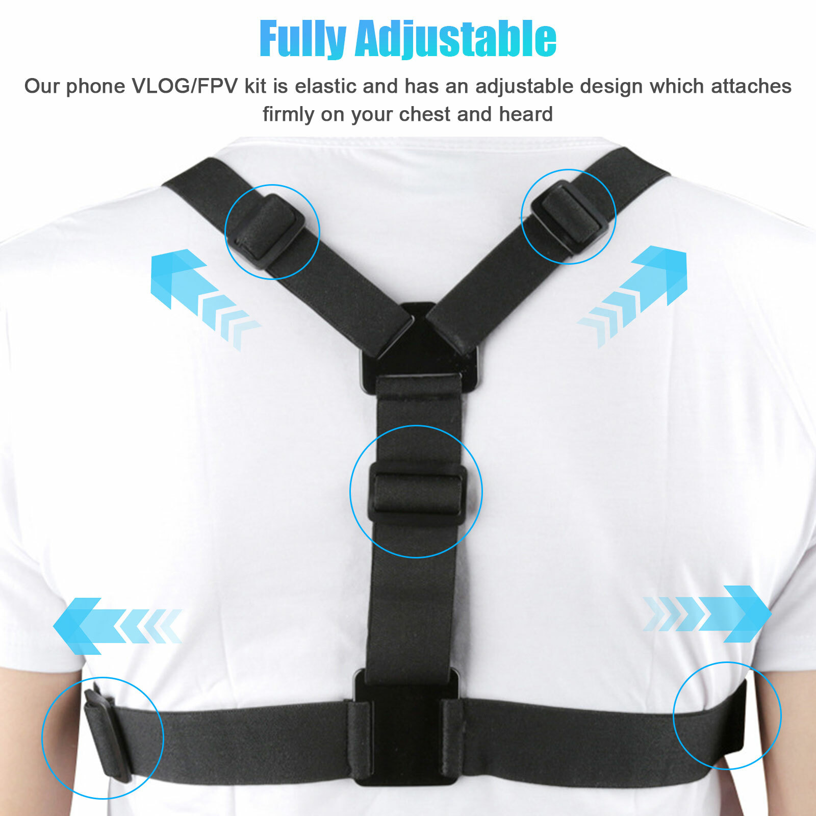Chest Harness Body Strap Mount Accessories Adjustable for iPhone GoPro Android