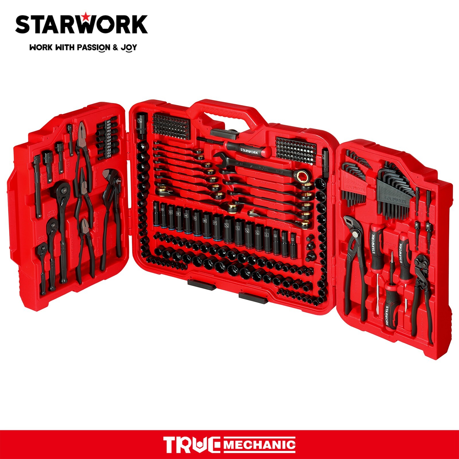 STARWORK TRUE MECHANIC™ 312-Piece Mechanics Tool Set and Socket Set Plier Wrench