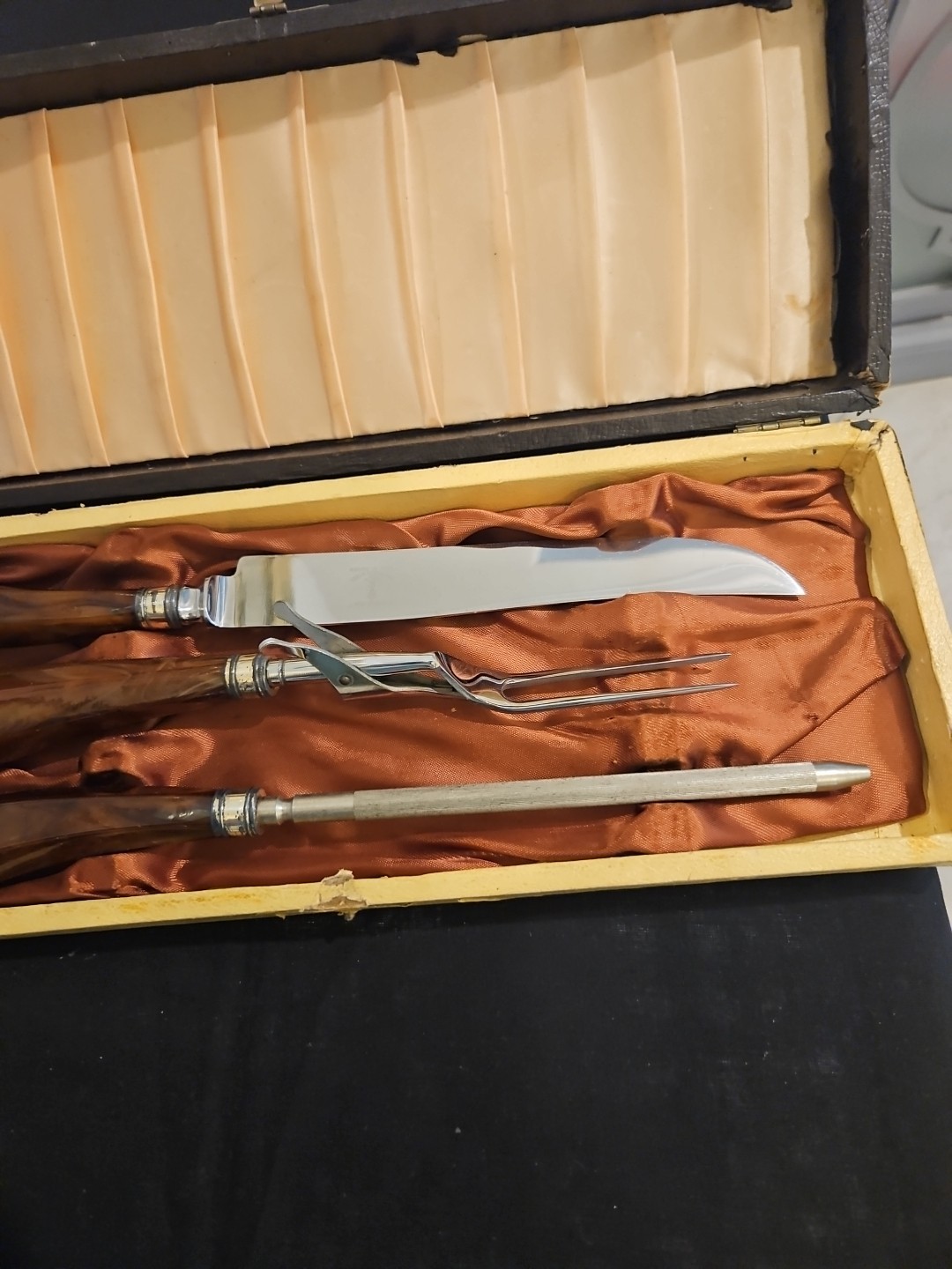 Made in Sweden Carving Set Knife Fork & Sharpener Jernbolaget Eskilstuna