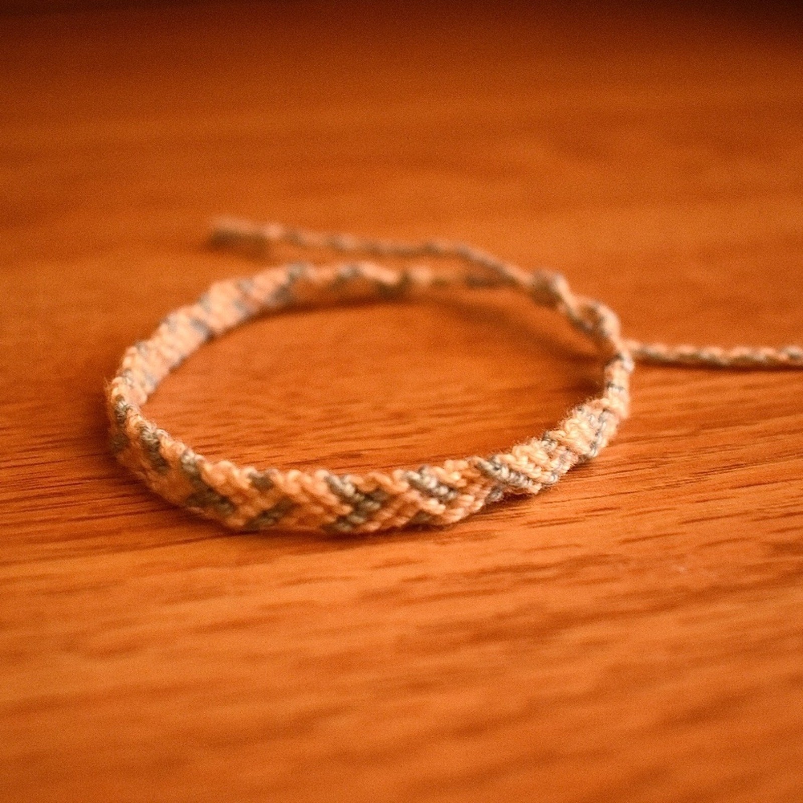 Cream Blue Woven Bracelet