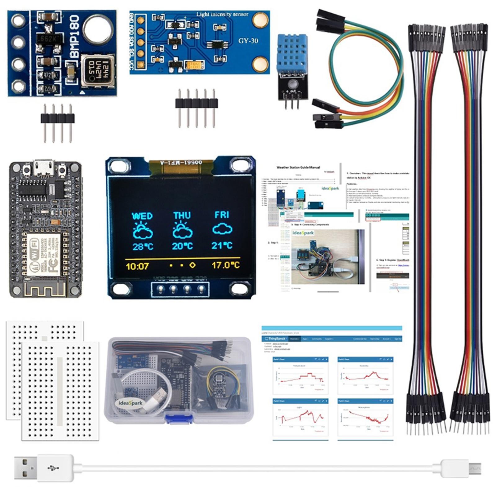ESP8266 Weather Station Atmosphetic Pressure Light Sensor For Arduino IDE IoT K