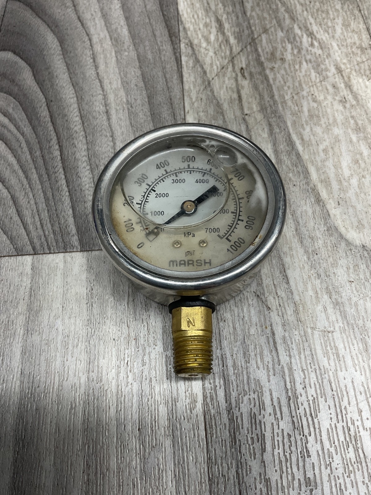 Marsh Liquid Filled Gauge  NPT, 0-1000PSI #4012F149SI