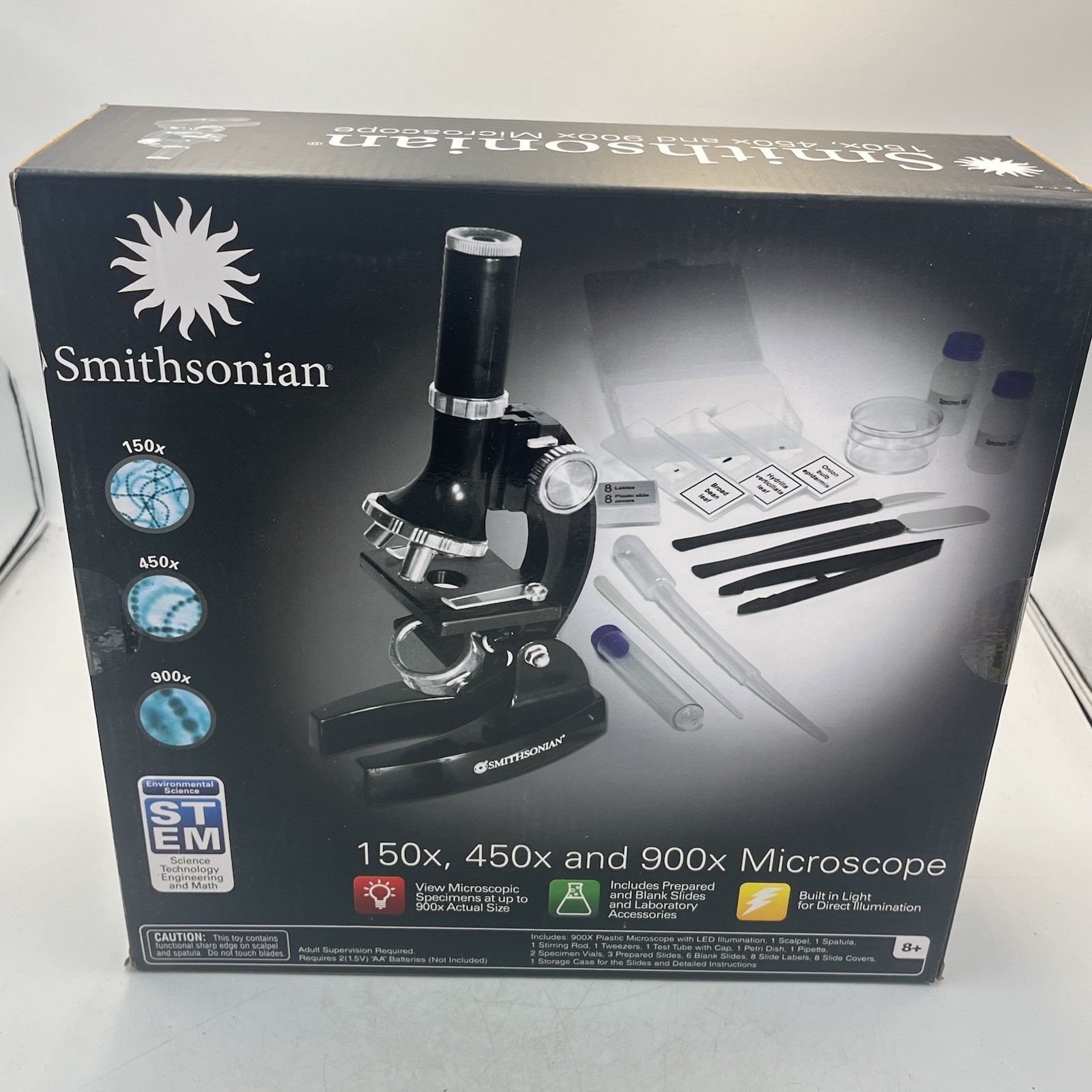 Smithsonian 150x 450x 900x Microscope Kit Science Educational New In Sealed Box