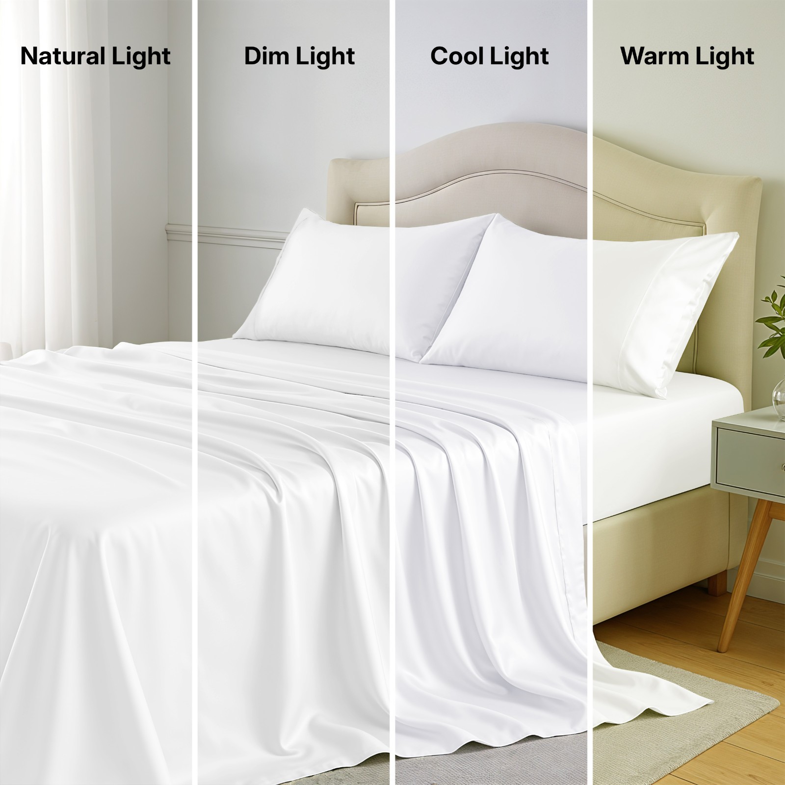 4PC 100% Bamboo Viscose Sheet Set Cooling Deep Pocket 16" Soft Luxury Bed Sheets