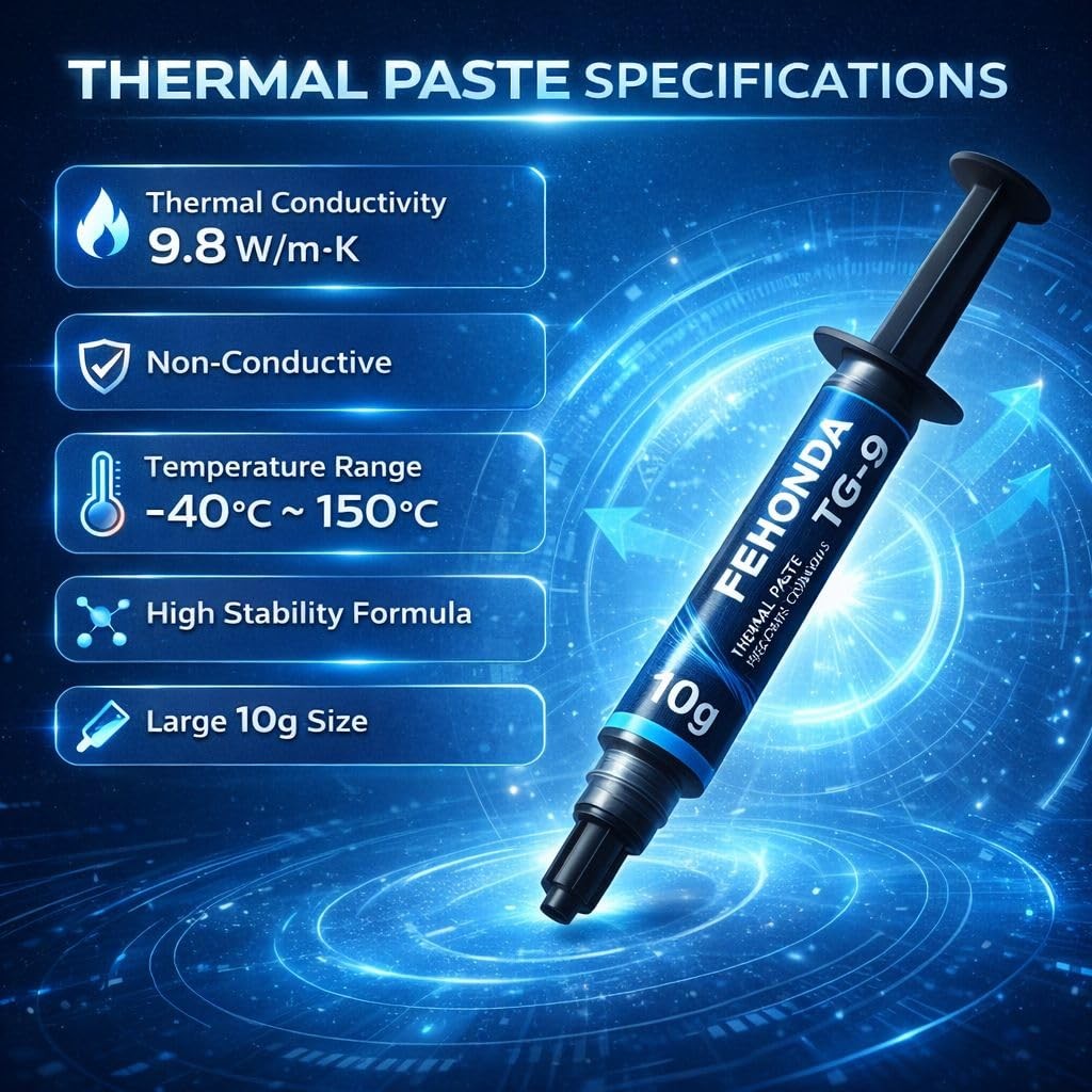 Thermal Paste 10g – 9.8 W/m·K Ultimate High Performance CPU Thermal Compound,...