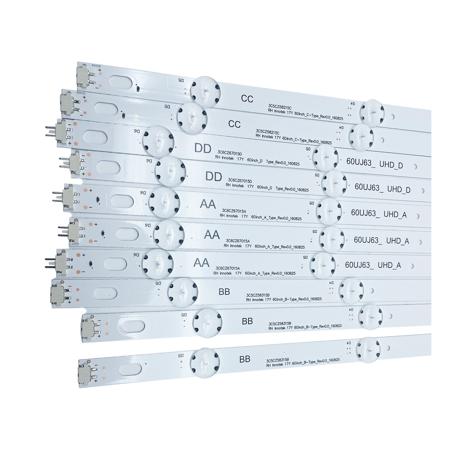 10pcs/Kit LED strips for 60UJ6300-UA 60UJ634V-ZA NC600DGE-AAFX3 60UJ63_UHD_A