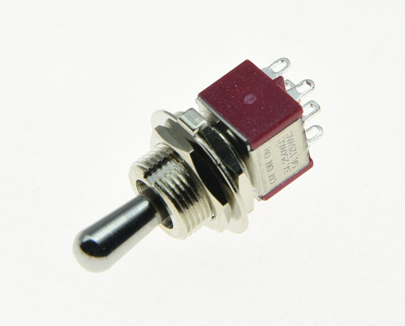 Guitar DPDT 3 Way ON/ON/ON Toggle Switch Sealed Fat Bat Toggle Amplifier Switch