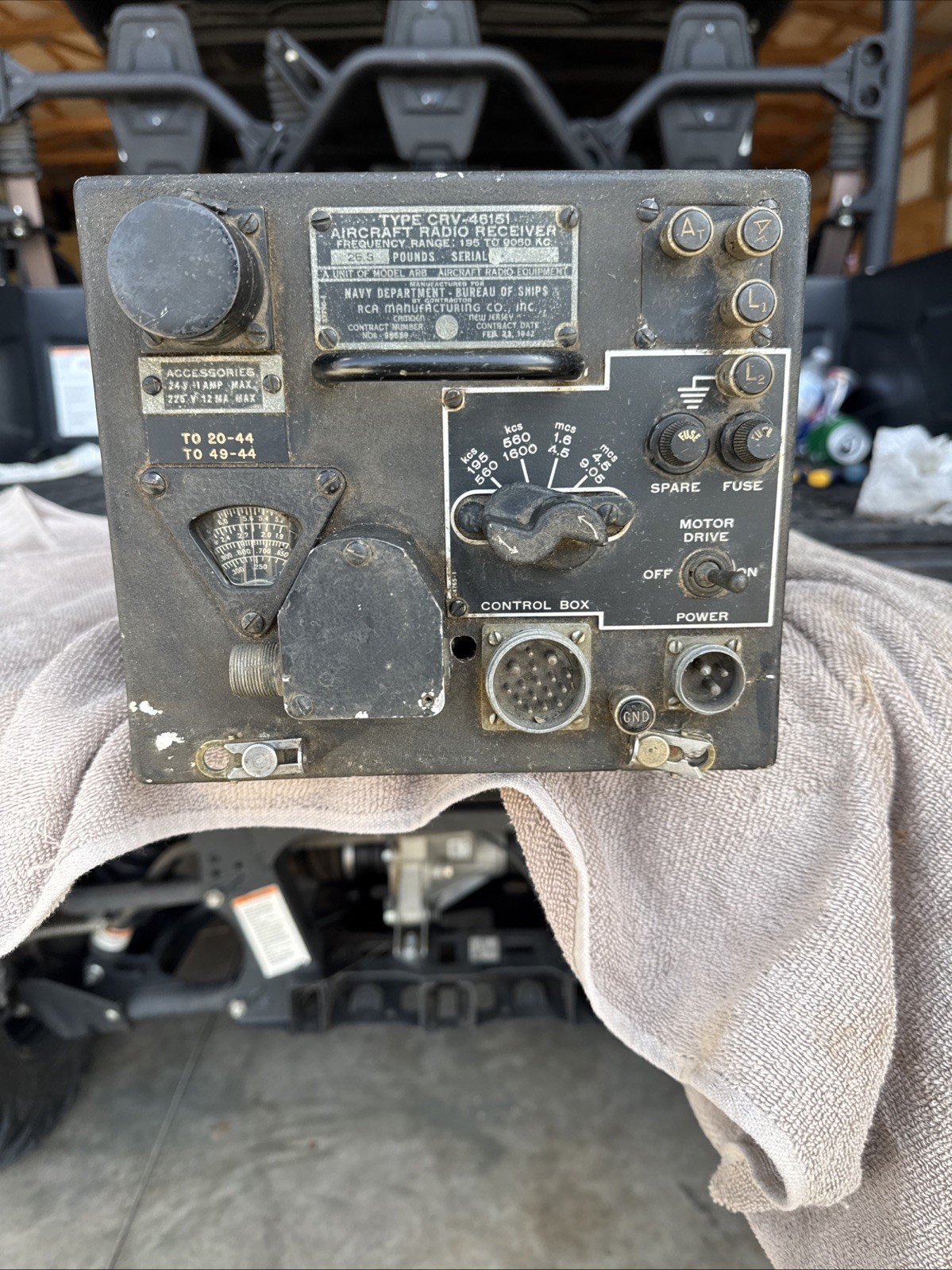 WW2 US Navy ARB Radio Receiver CRV-46151 Aircraft Radio Receiver (untested)