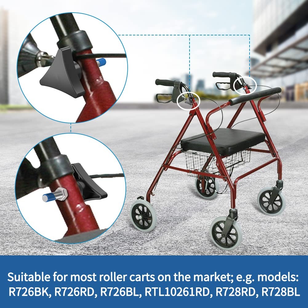 MOTOQUEEN Knob Universal for Rolling Walker Rollator, Aluminum 3 Point Black
