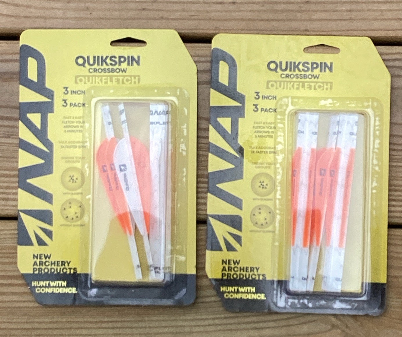 2 Pack NAP Quikfletch QuickSpin White/Orange 3" Crossbow Fletch Wrapping 6 Total