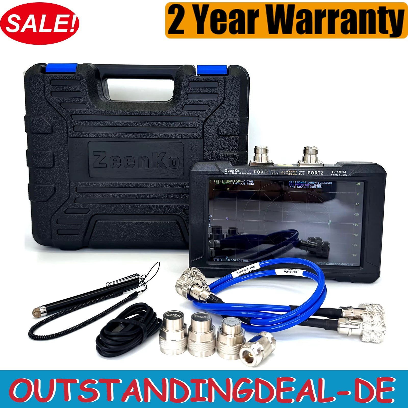 LiteVNA67 50kHz-6.3GHz VNA Portable Vector Network Analyzer Set Built-in FPU ot3