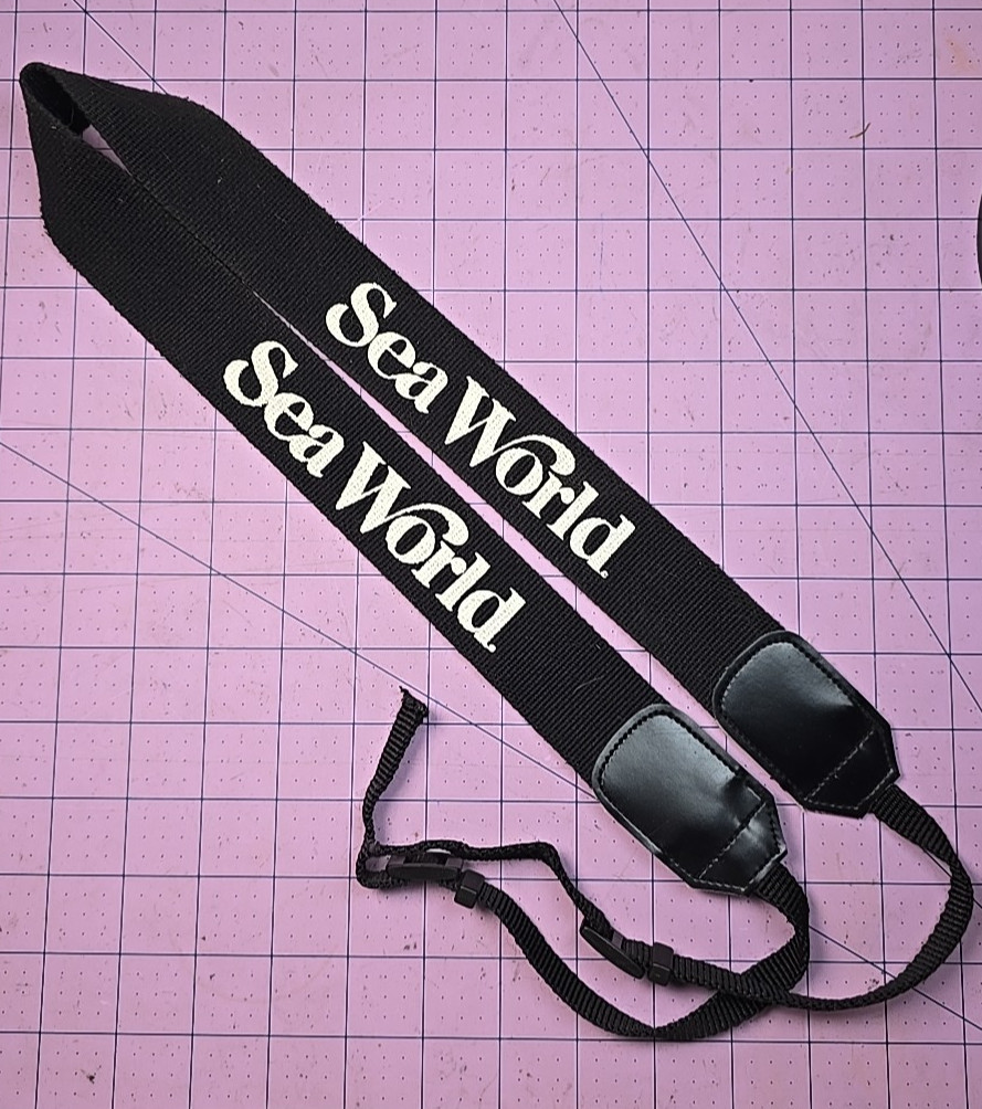 Vintage Black Sea World Camera Strap SLR Vintage Rare 80s