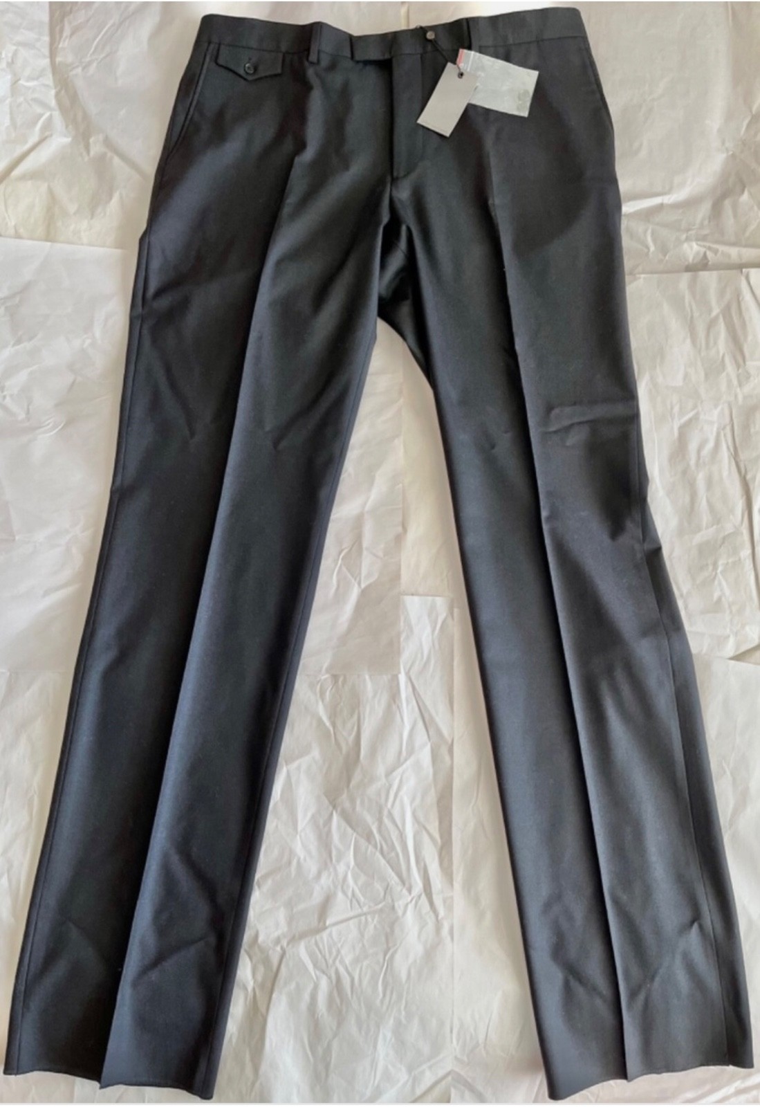 NWT JOHN VARVATOS Men's Black Wool Dress Pants Trousers US40/EU56 Made in ITALY
