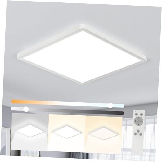 12 inch Dimmable LED Flush Mount Ceiling Light with Remote, 1 Pack (Dimmable)