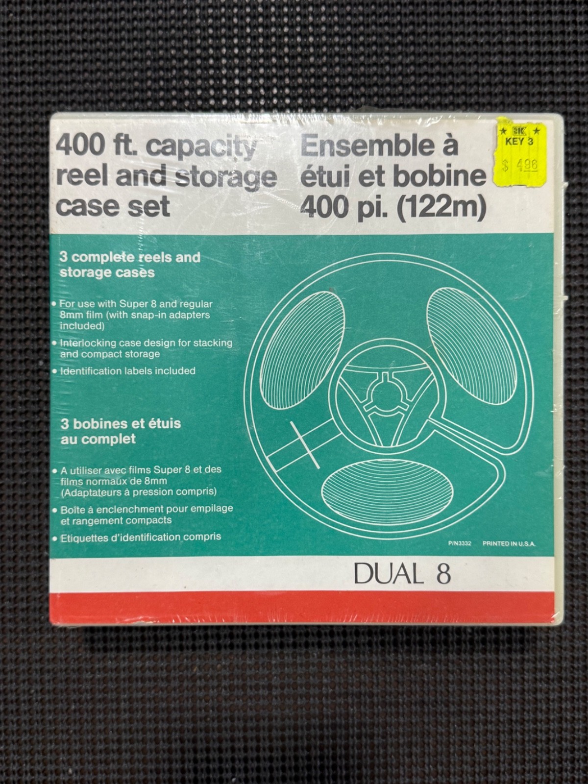 Vintage Hanimex Dual 8 400ft Reel & Storage Case Set 3-Pack Sealed NOS