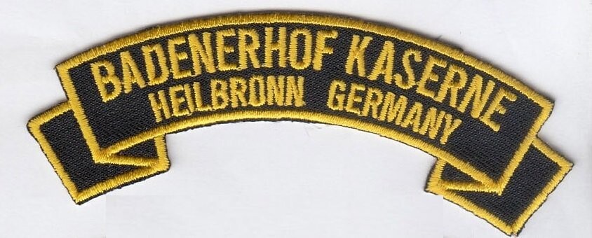 Badenerhof Kaserne, Germany 4" embroidered rocker tab patch