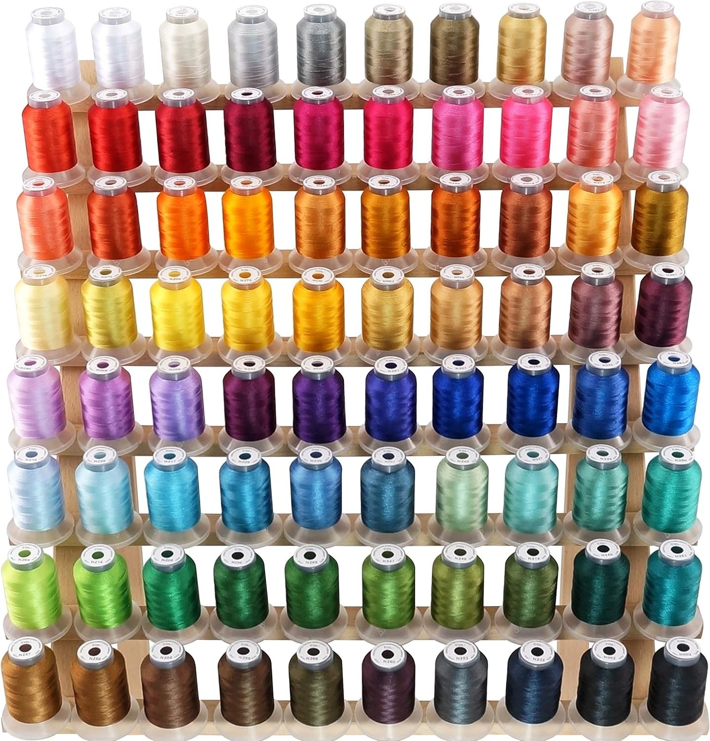 80 Spools Polyester Embroidery Machine Thread Kit 500M 550Y Each Spool - Colo...