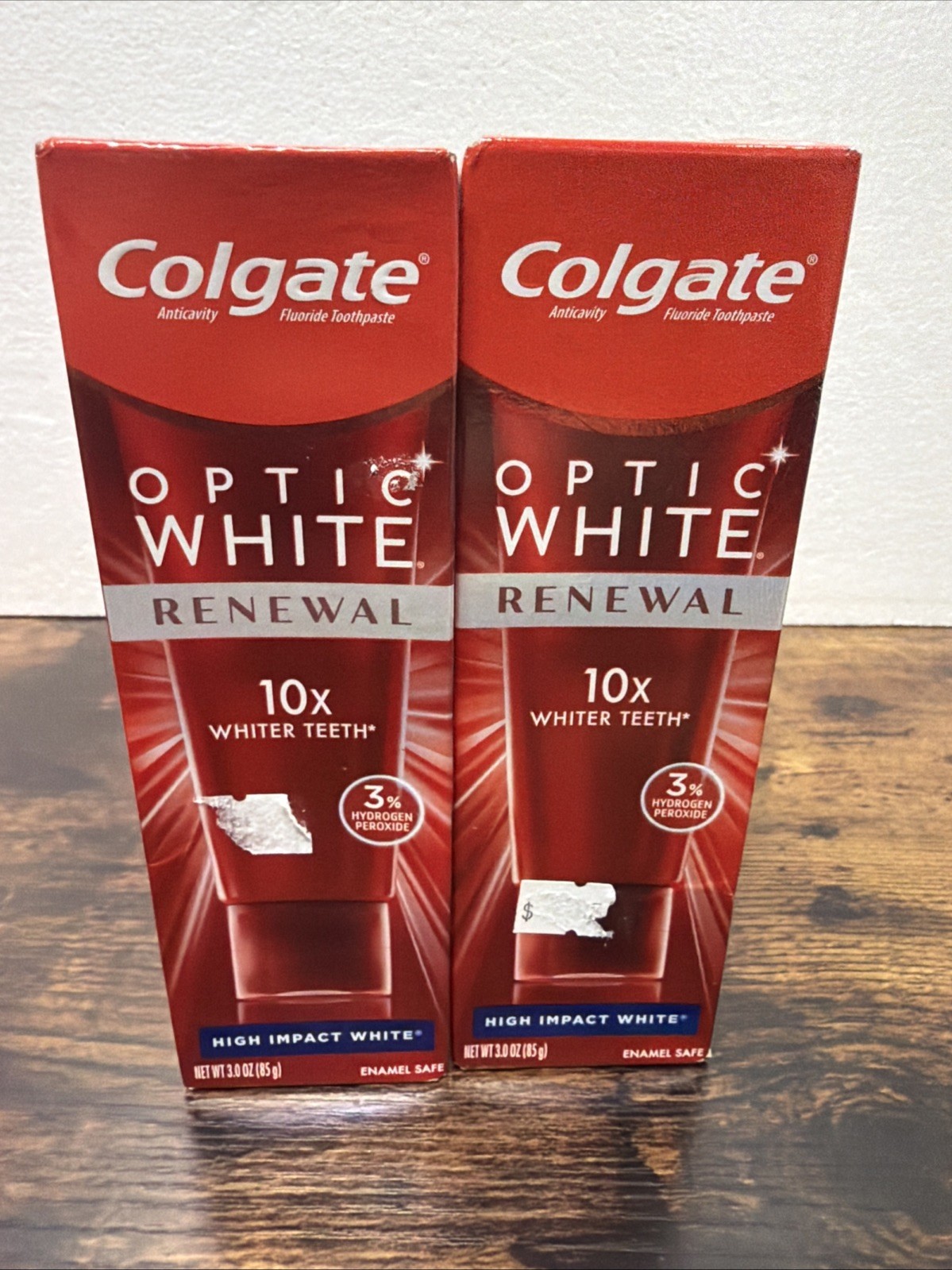 Colgate Optic White Renewal Toothpaste 3oz Pack of 2 Whitening and Stain Removal