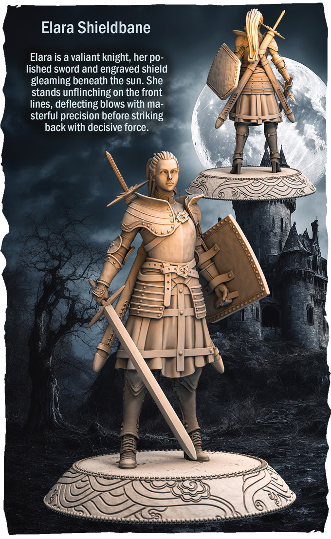 Dungeons and Dragons - Playable Character - Female Human Elara Paladin, Warrior