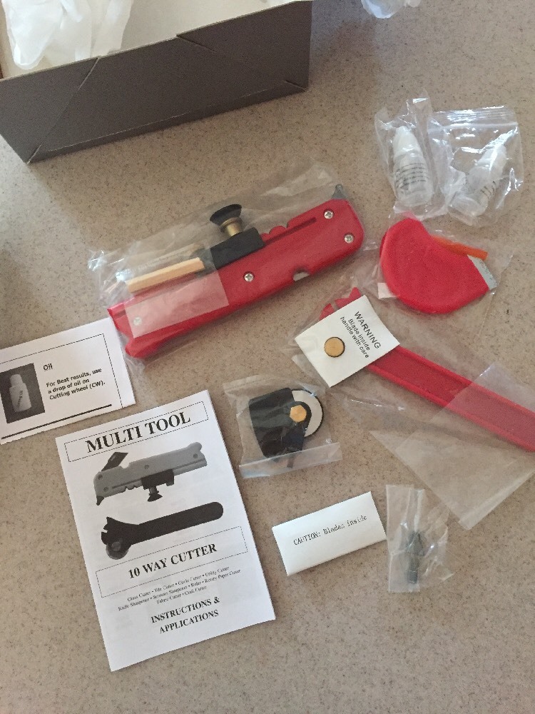 Multi Tool 10 Way Cutter Glass Tile Sharpener Ruler Circle Cutter W/replacement