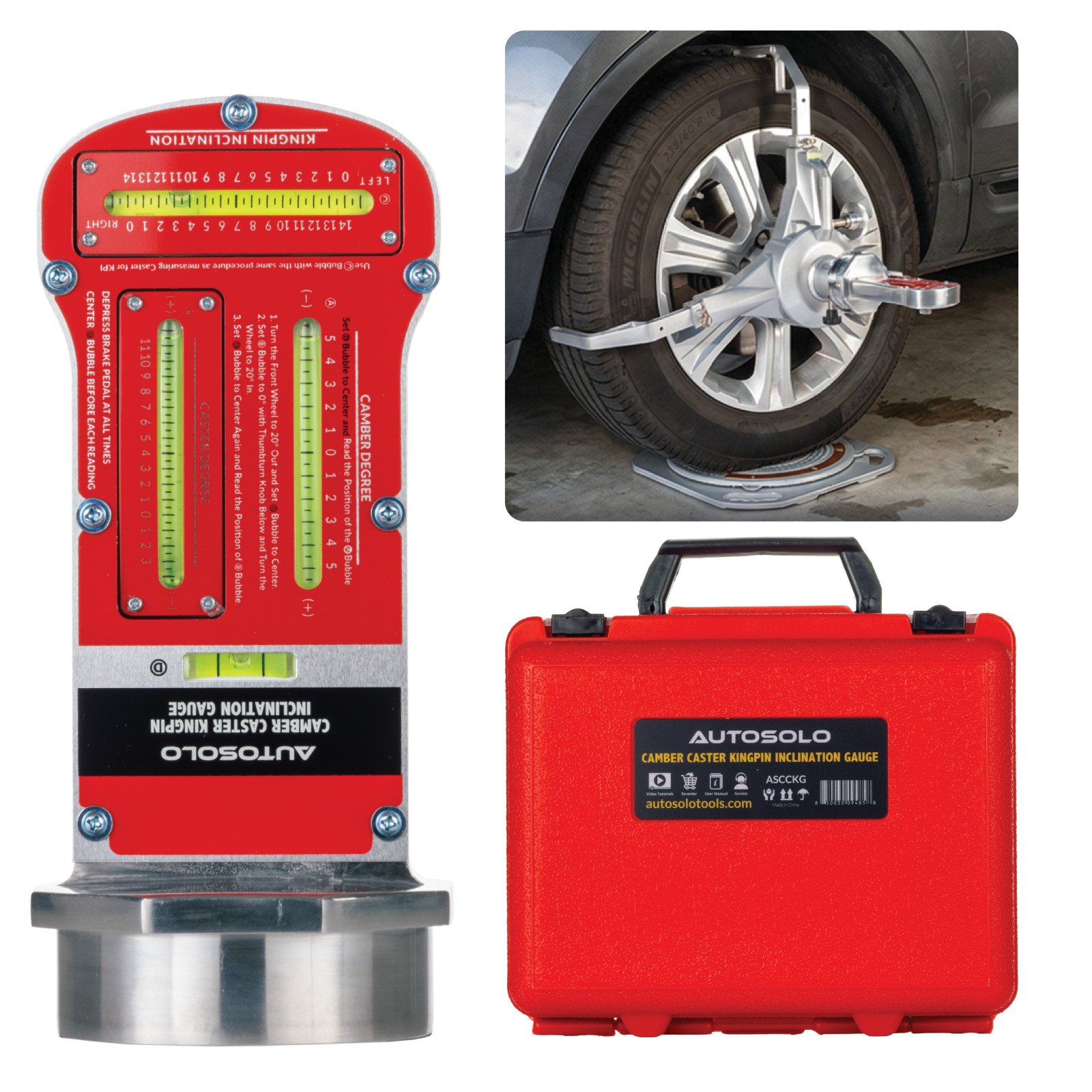 Camber, Caster, & Kingpin Inclination Wheel Alignment Gauge [GAUGE ONLY]