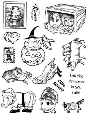 Unmounted Rubber Stamp Plate, Unmounted/Uncut Pink Rubber Stamps