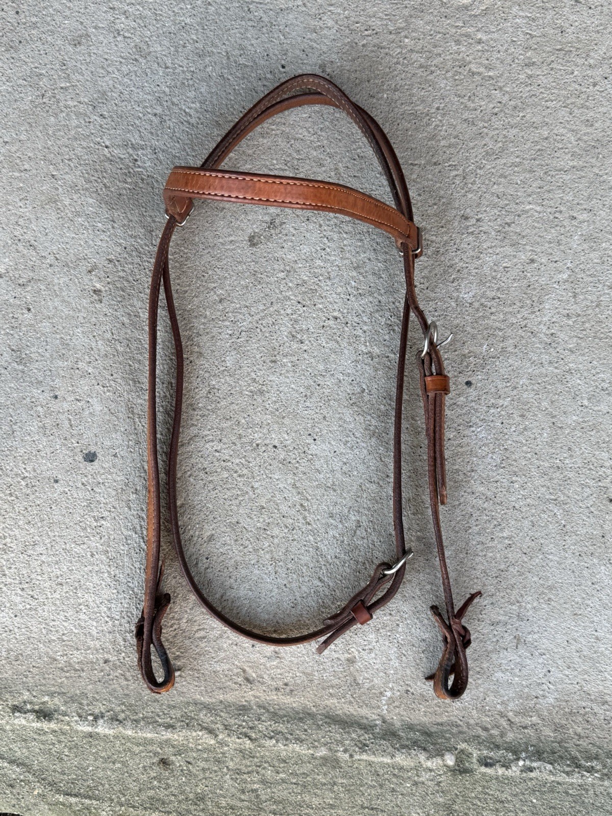 Harness Medium Oil Leather Western Browband Headstall. Ranch Trail Horse Tack