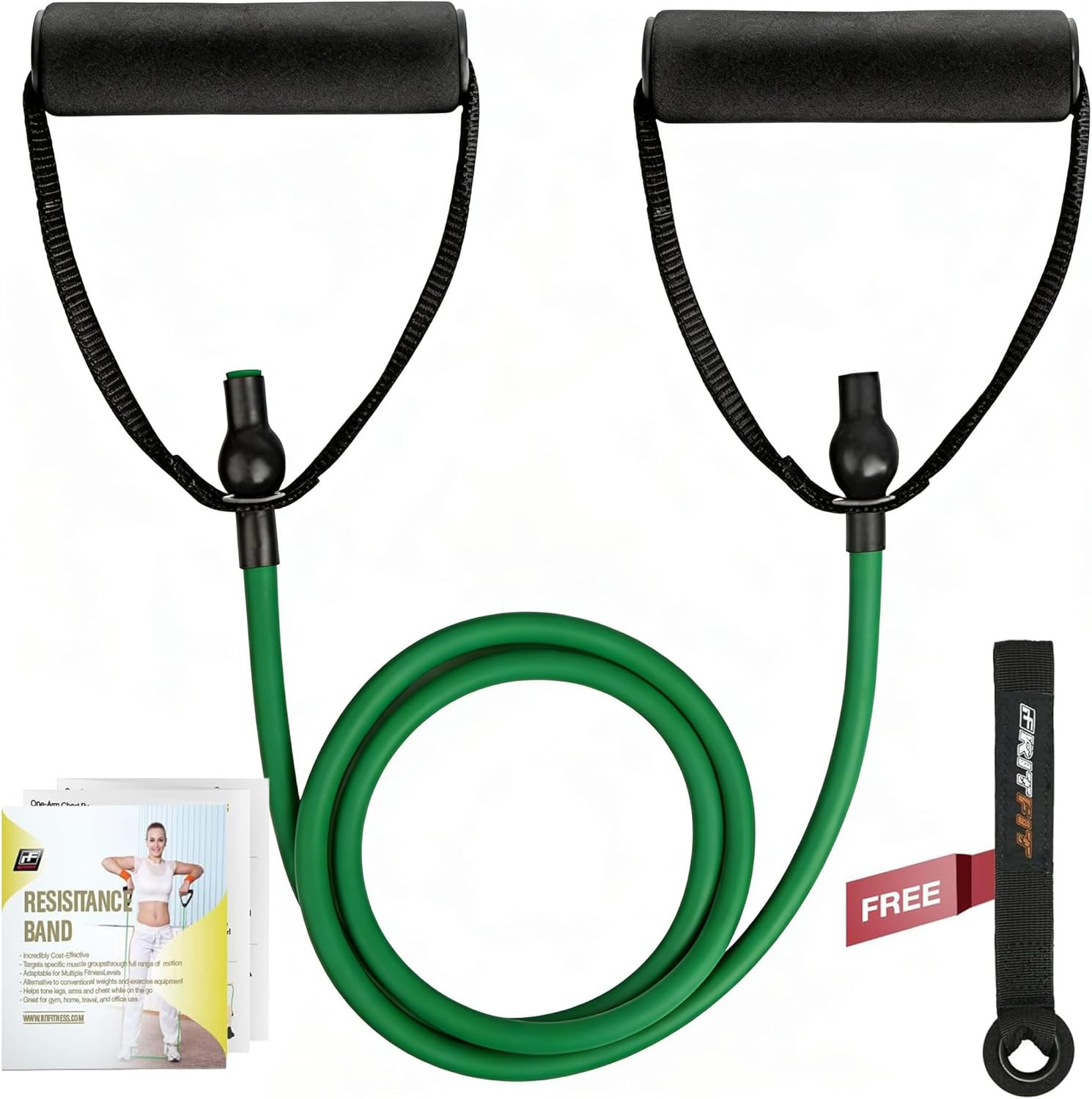 Single Resistance Exercise Band with Comfortable Handles - Ideal for Physical Th
