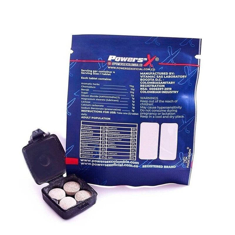 Powers'x Men Supplement Powersx (4 TABS) Natural Vitality Formula