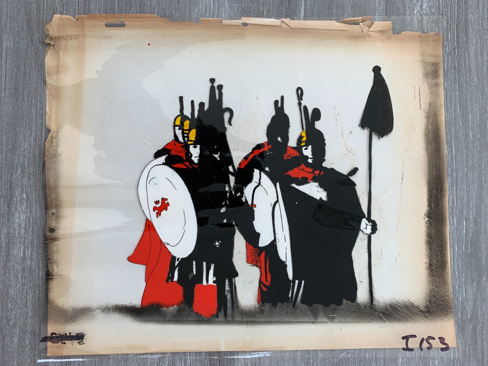 Vintage ROMAN MEAL BREAD 12.5x10.5" Animation Cel FN 6.0 Soldiers Shields I-153