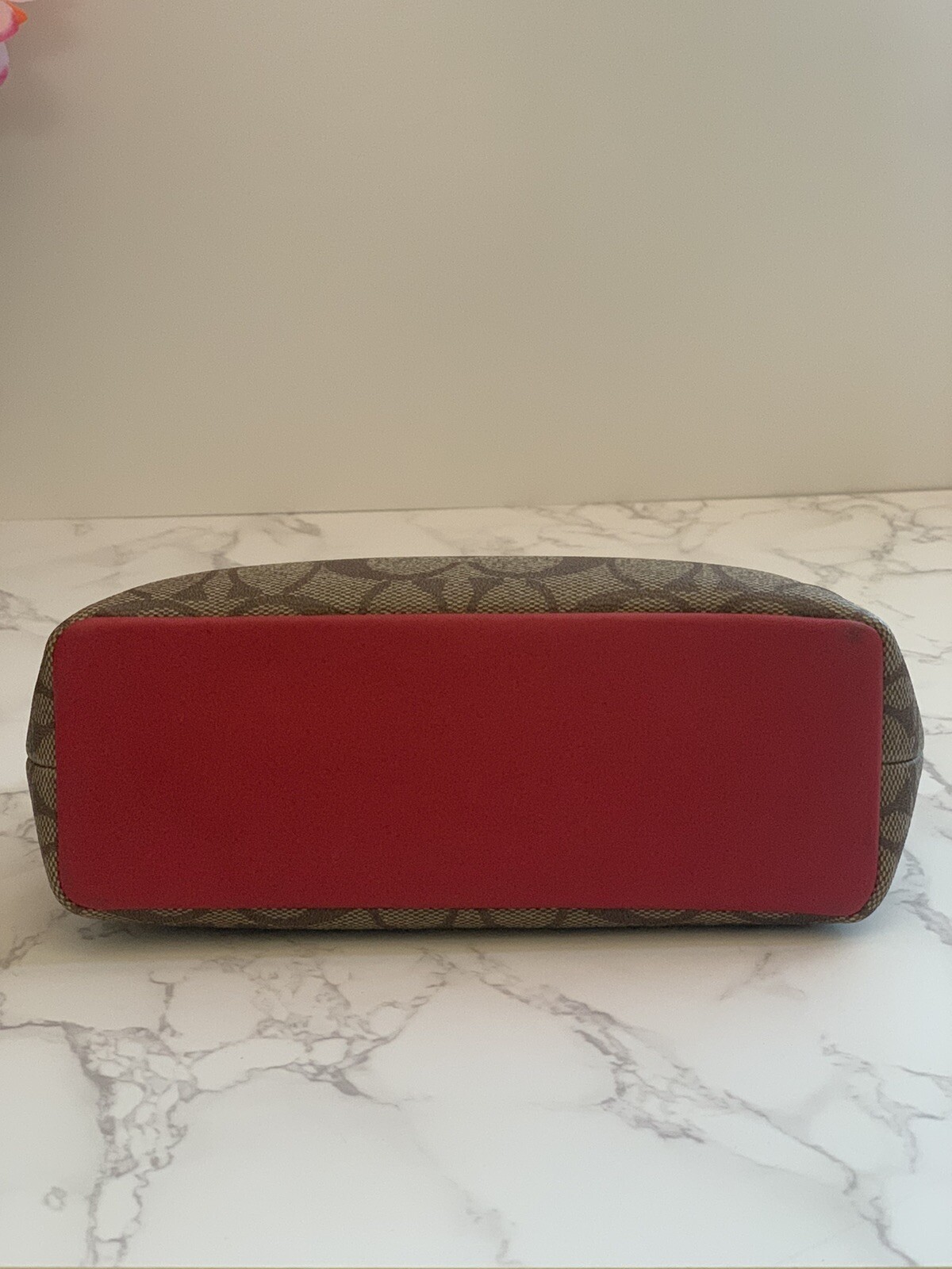NWT Coach CH512 Nora Kisslock Crossbody Signature Canvas/Leather - Electric Red