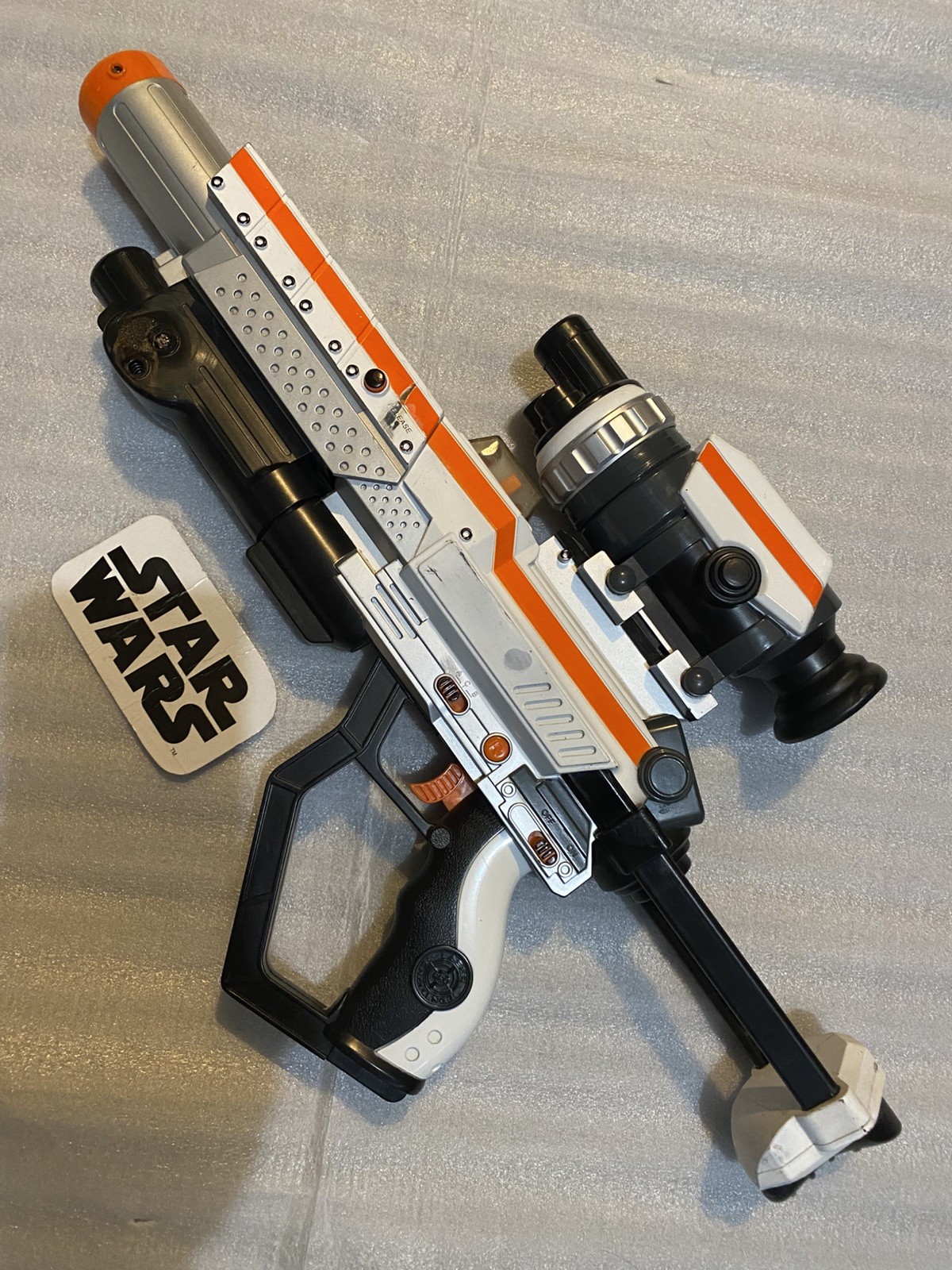 Prop Sci-Fi  Star Wars Mandalorian cyber Gun Blaster Scope Stock Pistol Custom