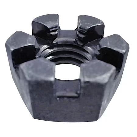 Zoro Select 351015G 1/4"-20 Grade 5 Plain Finish Steel Round Slotted Castle,
