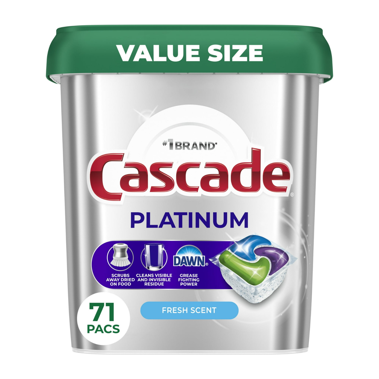 Cascade Platinum Dishwasher Pods, Dishwasher Detergent Soap Tabs, Fresh,71 Count