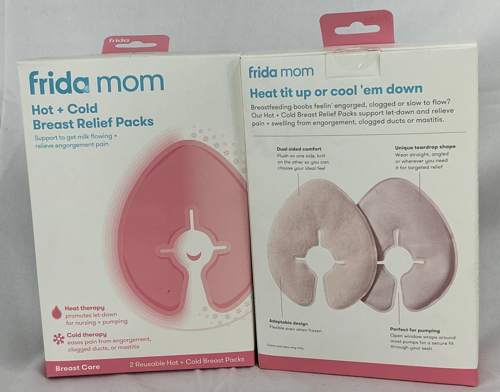 Frida Mom Hot & Cold Breast Relief Packs 2 Boxes 4 Packs NEW & Sealed
