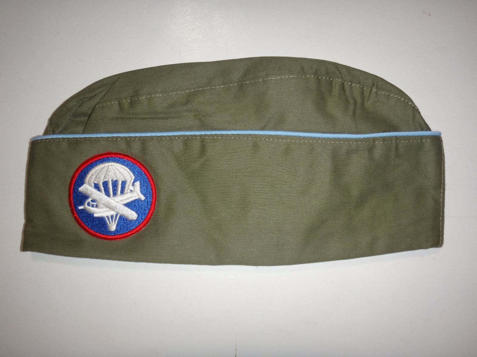 US Army Airborne PARAGLIDER Enlisted Personnel Green OD Cotton Garrison Cap/Hat
