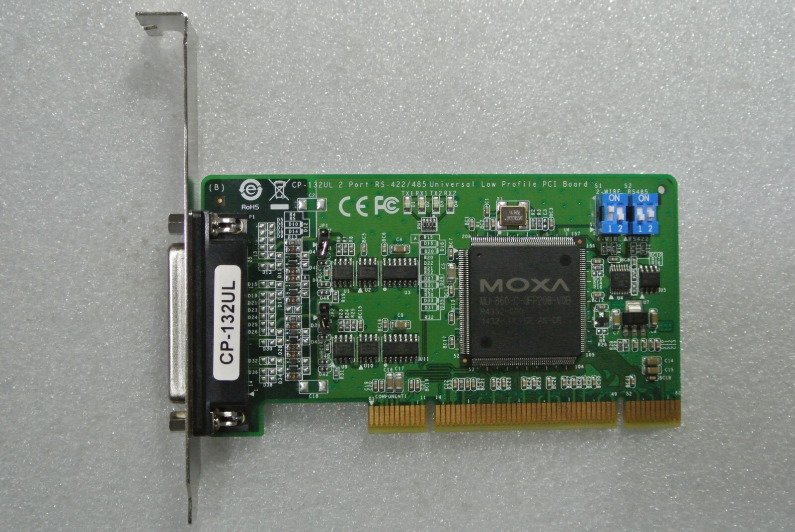 MOXA CP-132UL 2 PORT RS422/485 PCI SERIAL INTERFACE BOARD VER 2.3