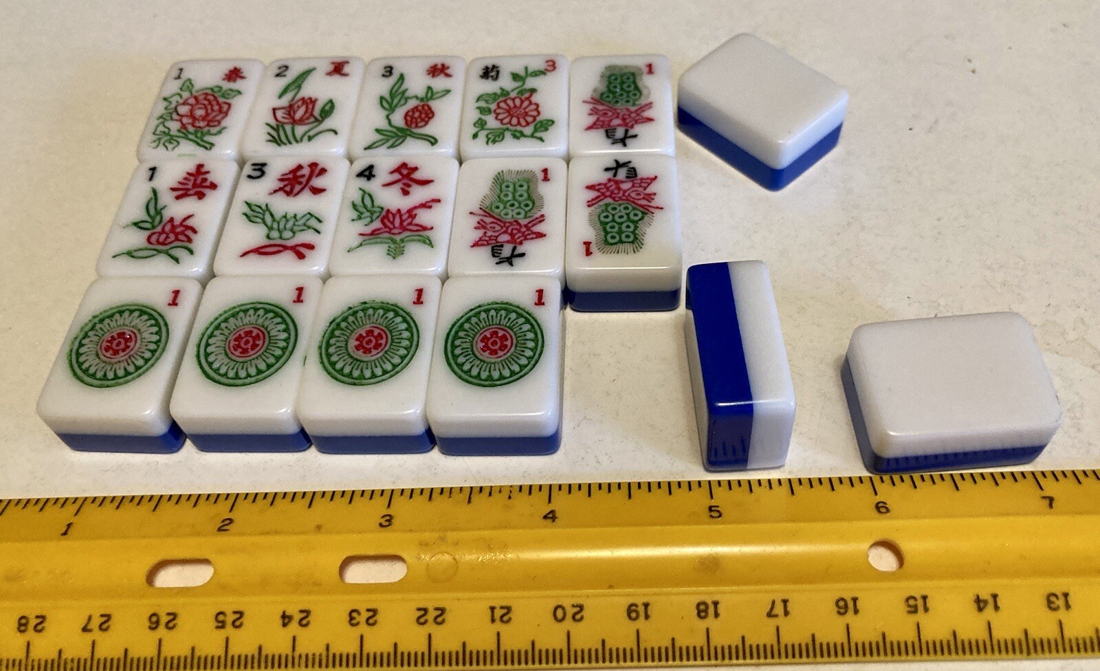 Blue 2-Tone Tiles 1950s/60s MahJong for Joker/Fill In/Craft Lot#3