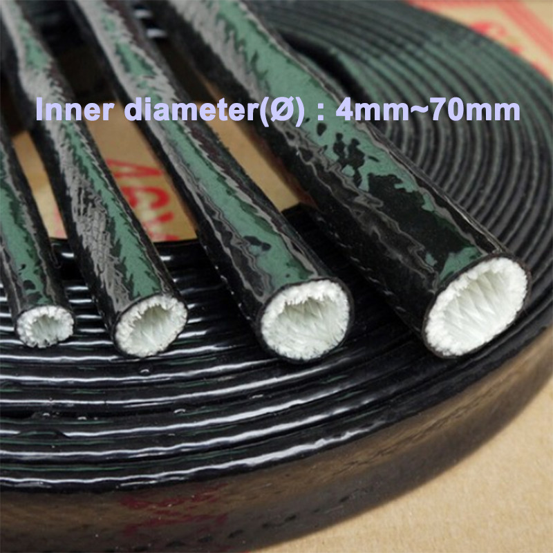 Φ4-70mm Silicone/fibreglass Fire Sleeving High Temp Sleeve Insulating Hose Black