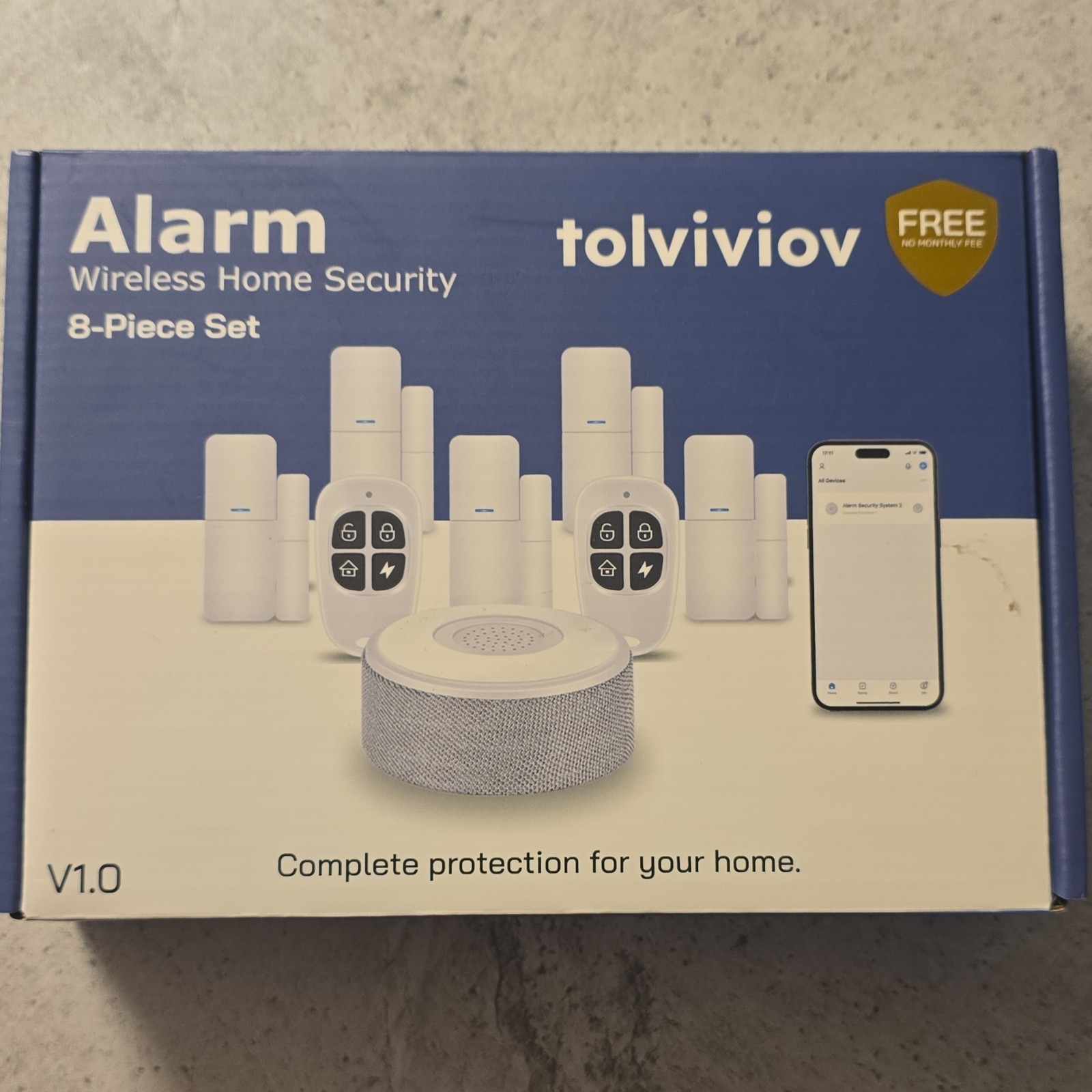 tolviviov Wireless Home Security DP-W2 8-Piece Set Base Station Sensors Key Fobs