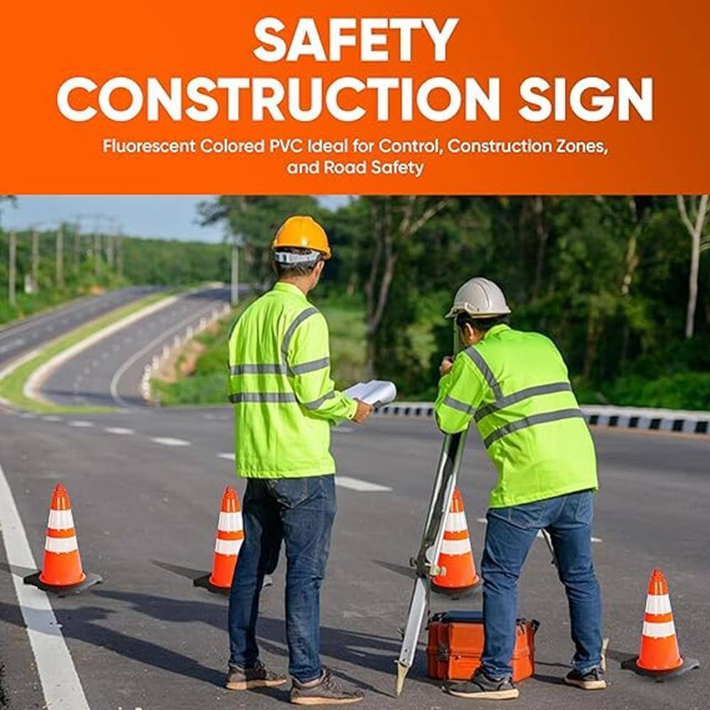 18 In. PVC Cone - 10-Pieces High Visibility Structurally Stable for Traffic, Par