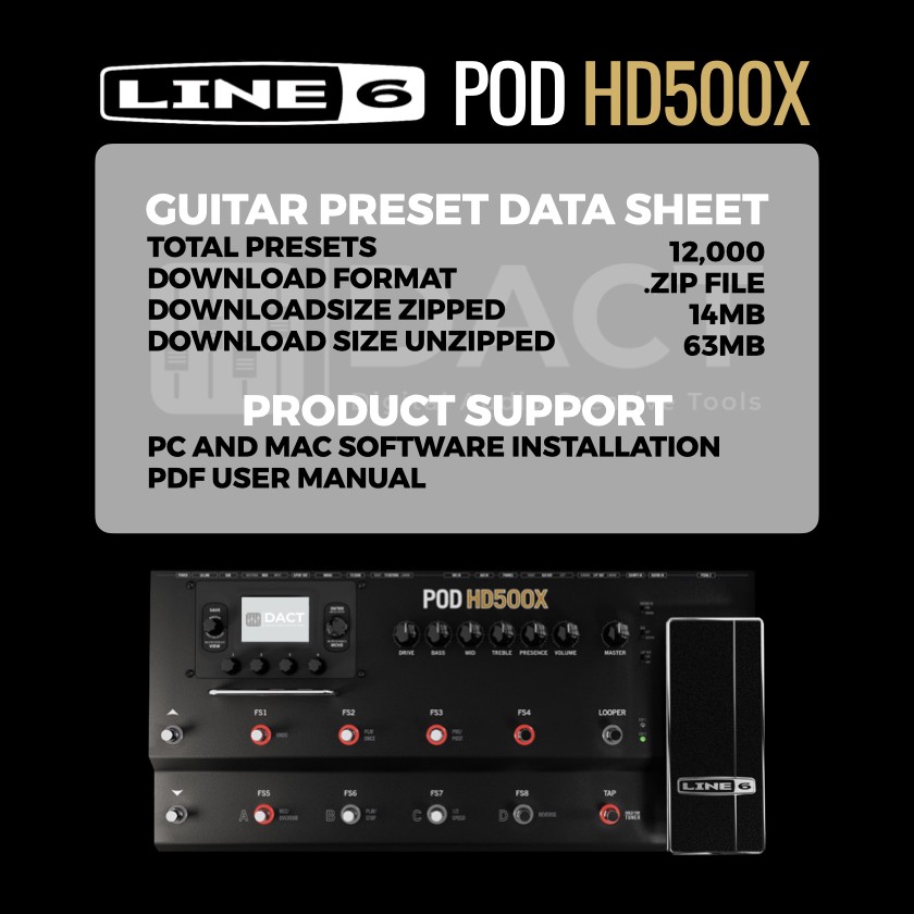 Line 6 POD HD500X Guitar Multi-FX Library (12,000 presets) - Instant Access